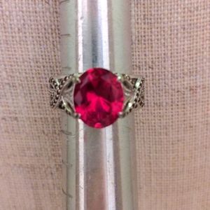 New JTV  Red Ruby, Sterling,  Silver  8. Red Garnet accents. Original box